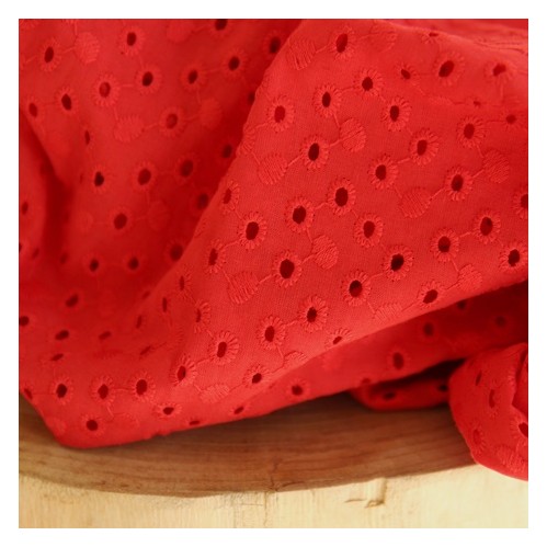 tissu broderie anglaise - ambroisine rouge tissu broderie anglaise - ambroisine rouge