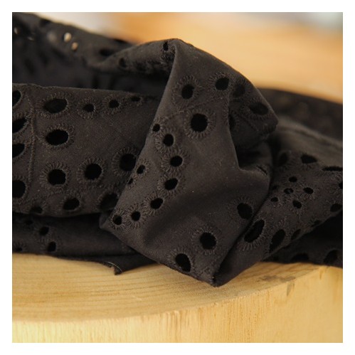 coton en broderie anglaise - noir coton en broderie anglaise - noir