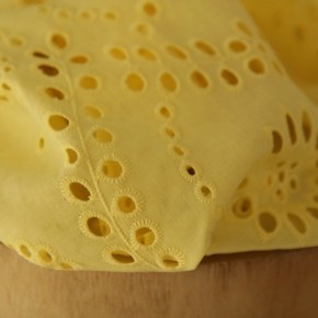 tissu en broderie anglaise - jaune