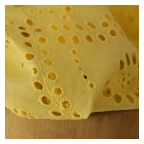 tissu en broderie anglaise - jaune tissu en broderie anglaise - jaune