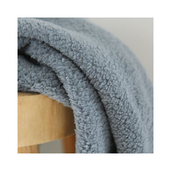 sherpa bleu - tissu moumoute