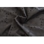 coton brodé noir avec fleurs