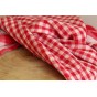 tissu double gaze rouge et blanc