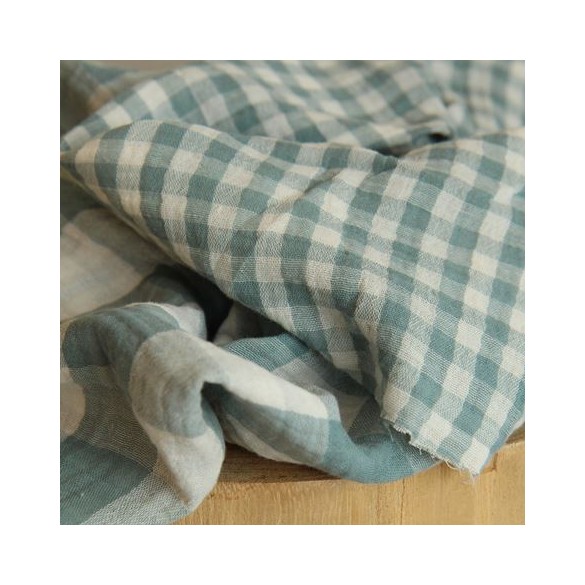 Double gaze vichy double face - céladon
