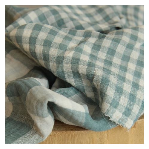 Double gaze vichy double face - céladon Double gaze vichy double face - céladon