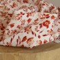 Double gaze fleurs - blanc et rouille