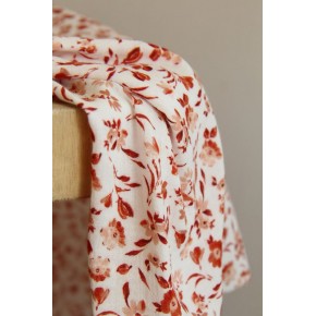 tissu en double gaze de coton fleurs
