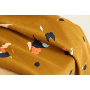 jersey bambou imprimé - un chat sur un fil