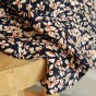 viscose imprimée fleurs - marine