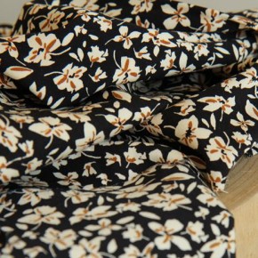 Tissu viscose stretch - Céleste noir