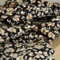 Tissu viscose stretch - Céleste noir