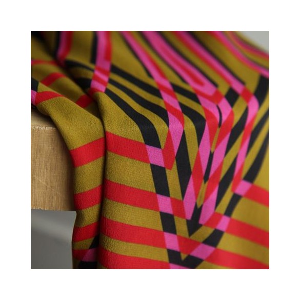 Viscose et soie graphique - Angie vert