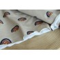 tissu en jersey de coton beige et arc-en -ciel