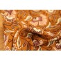 tissu ocre à fleurs - un chat sur un fil