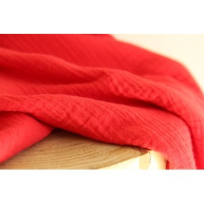 tissu en double gaze de coton - rouge