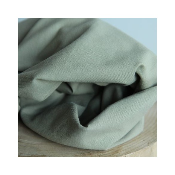 tissu jersey coton vert sauge