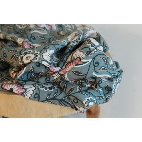 viscose fleurs - un chat sur un fil