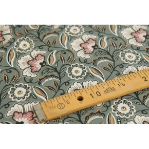 tissu fleurs céladon