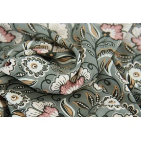 viscose à fleurs céladon - un chat sur un fil