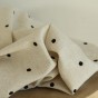 tissu lin et viscose brodé - pois noirs