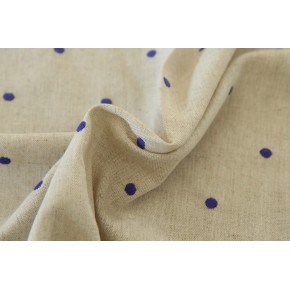lin et viscose brodé de pois