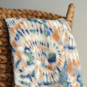 Double gaze tie and dye - marine et rouille
