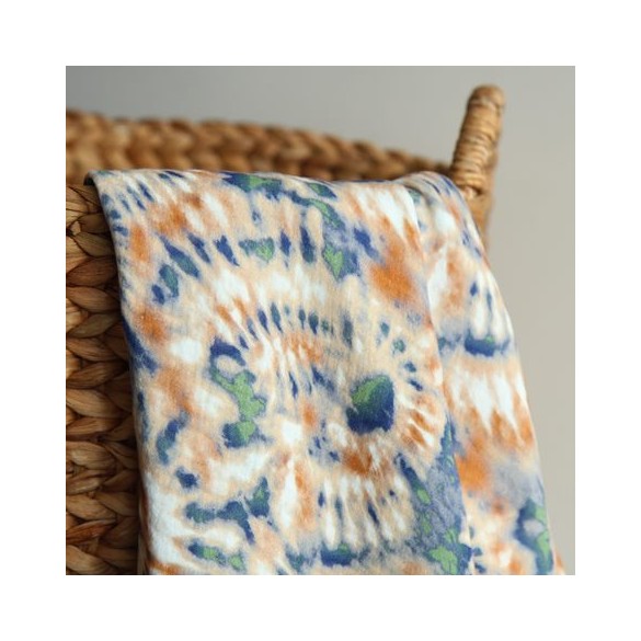 Double gaze tie and dye - marine et rouille