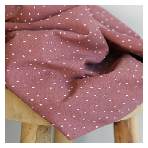 tissu jersey imprimé gouttes - vieux rose tissu jersey imprimé gouttes - vieux rose