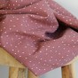 tissu jersey imprimé gouttes - vieux rose