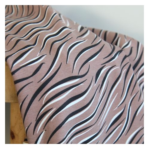 tissu jersey imprimé zèbre - camel tissu jersey imprimé zèbre - camel