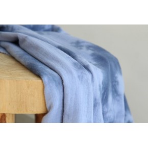 tissu double gaze bleu - un chat sur un fil
