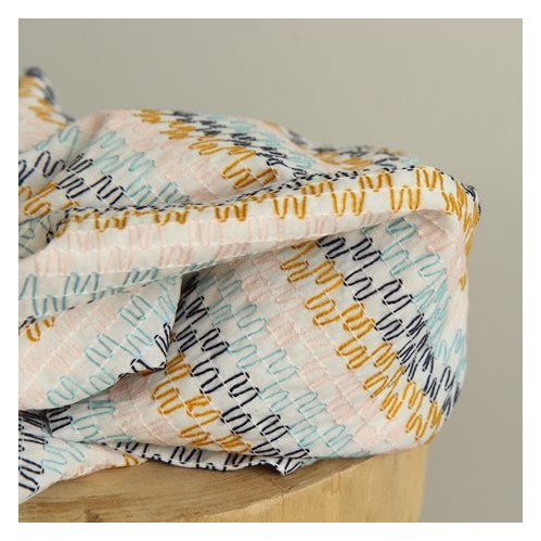 tissu coton brodé multicolore tissu coton brodé multicolore