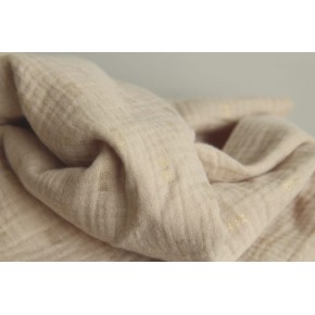 double gaze coton beige et doré