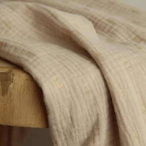 tissu double gaze de coton beige