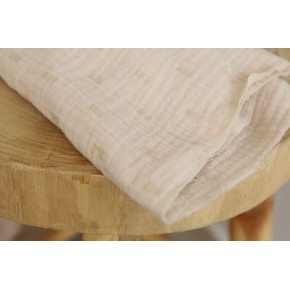 tissu en double gaze de coton - lurex doré