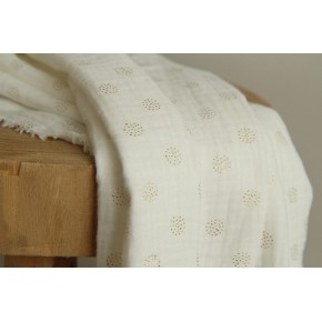 tissu double gaze - blanc cassé