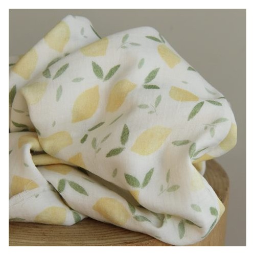 tissu double gaze citrons - un chat sur un fil tissu double gaze citrons - un chat sur un fil