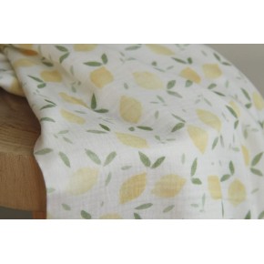 double gaze imprimé citrons