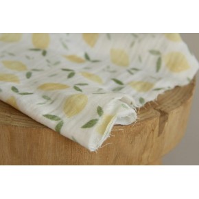 double gaze de coton citrons