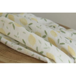 tissu en double gaze de coton - Lemons