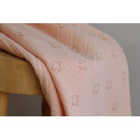 TISSU EN DOUBLE GAZE de coton rose