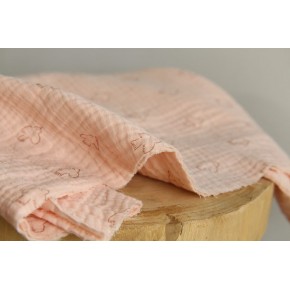 coton double gaze rose
