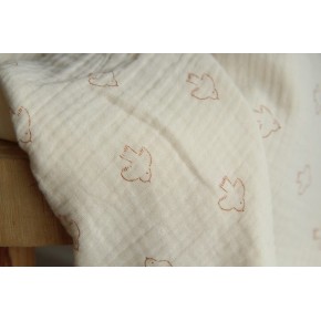 tissu double gaze coton écru - un chat sur un fil