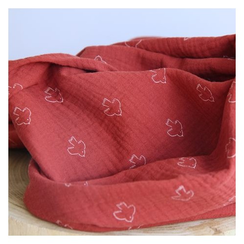 Double gaze coton Birds Double gaze coton Birds