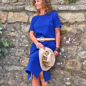 robe jo en jersey coton bio bleu