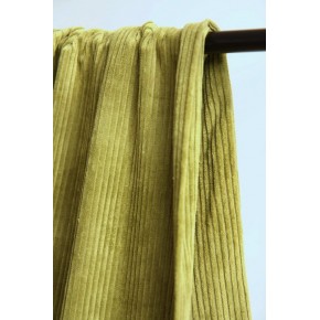 tissu velours côtelé vert - un chat sur un fil