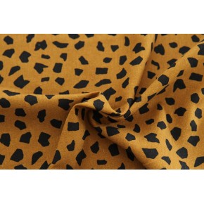 tissu lin et viscose caramel et noir