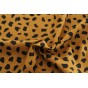 tissu lin et viscose caramel et noir
