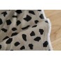 tissu lin et viscose imprimé - noir et beige foncé