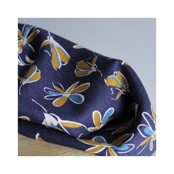 tissu lin et viscose - bleu